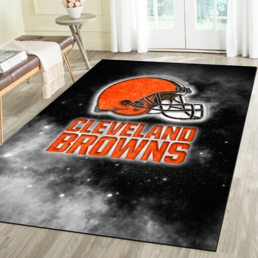 Cleveland Browns Area Rug - Football Team Living Room Carpet - Custom Size And Printing
