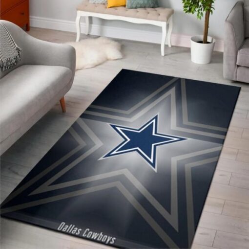 Dallas Cowboys Logo Nfl Team Area Rug Rug - For Living Room Rug Home Decor - Custom Size And Printing
