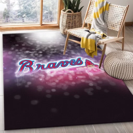 Atlanta Braves NFL Area Rug Bedroom Rug Floor Decor Home Decor - Custom Size And Printing