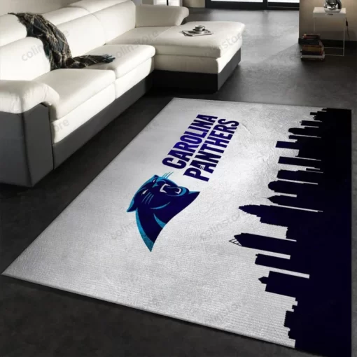 Carolina Panthers Skyline NFL Area Rug Carpet Living Room - Custom Size And Printing