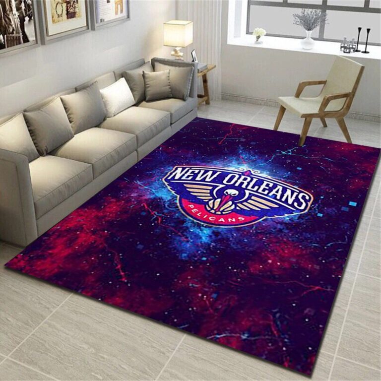 New Orleans Pelicans Area Rugs, Basketball Team Living Room Carpet, Sports Floor Mat – Custom Size And Printing