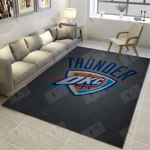 Oklahoma City Thunder Area Rugs, Basketball Team Living Room Carpet - Custom Size And Printing