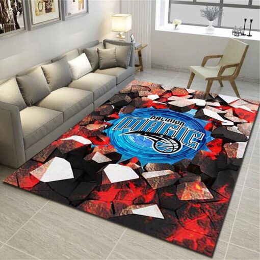 Orlando Magic Rug - Basketball Team Living Room Carpet, Man Cave Floor Mat - Custom Size And Printing