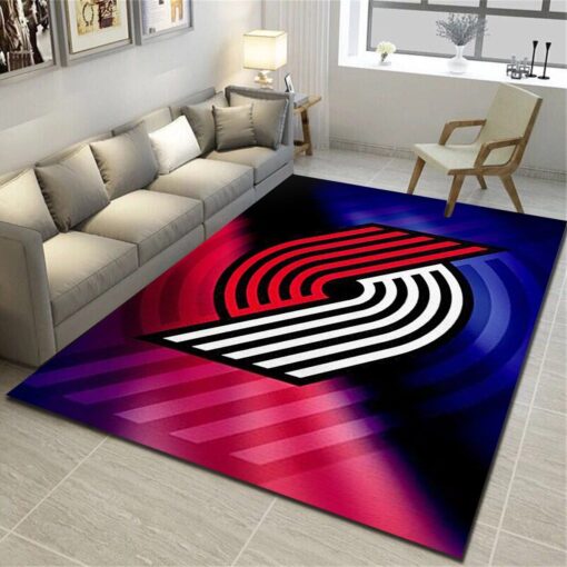 Portland Trail Blazers Area Rug - Basketball Team Living Room Bedroom Carpet - Custom Size And Printing