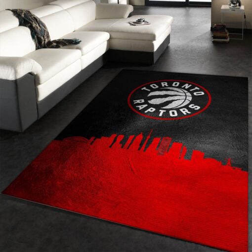 Toronto Raptors Skyline Area Rug - Bedroom, Home Decor Floor Decor - Custom Size And Printing