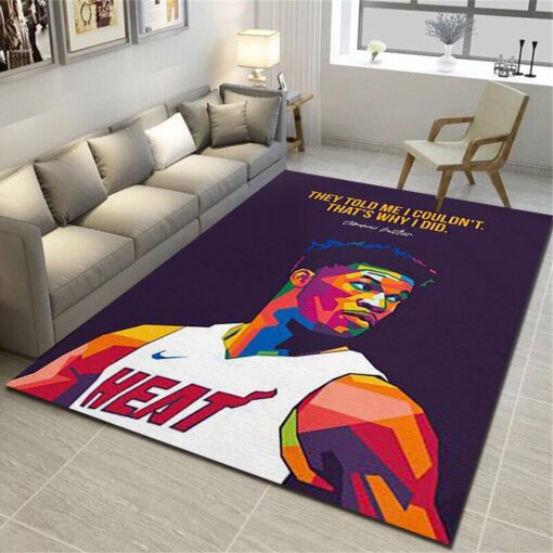 Miami Heat Area Rugs, Basketball Team Living Room Carpet - Custom Size And Printing