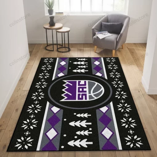 Sacramento Kings Christmas Nba Living Room Carpet Area Rug Home Decor - Custom Size And Printing