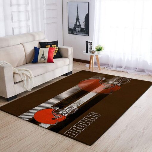 Cleveland Browns Nfl Team Logo Nice Gift Living Room Carpet Rug Home Decor - Custom Size And Printing