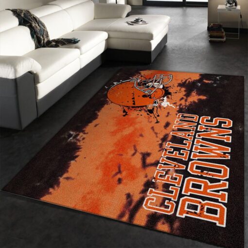 Cleveland Browns Fade Rug Nfl Team Area Rug Living Room Rug - Custom Size And Printing