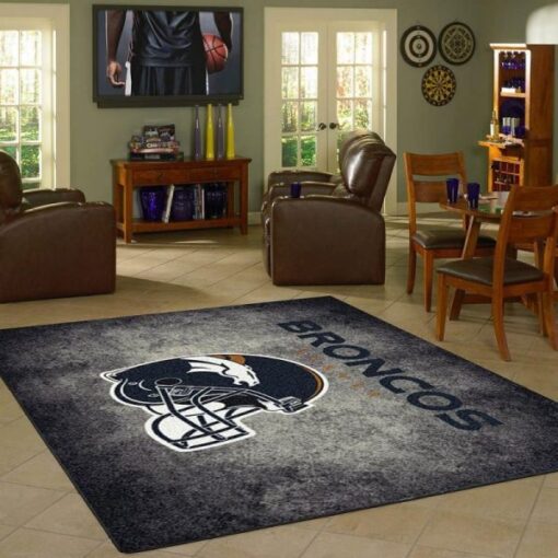 Denver Broncos Nfl Carpet Living Room Rug - Custom Size And Printing
