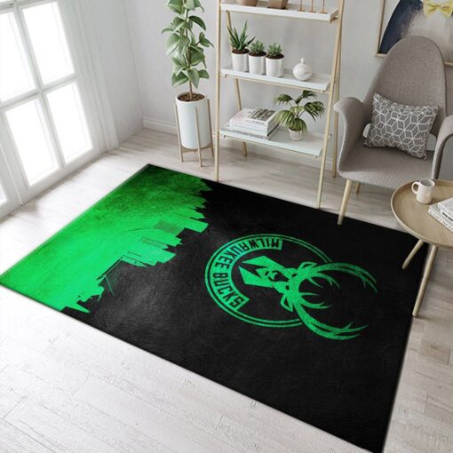 Milwaukee Bucks Skyline Area Rug Carpet, Living Room Rug - Custom Size And Printing