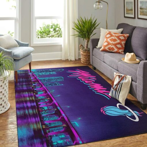 Miami Heat Living Room Area Rug - Custom Size And Printing