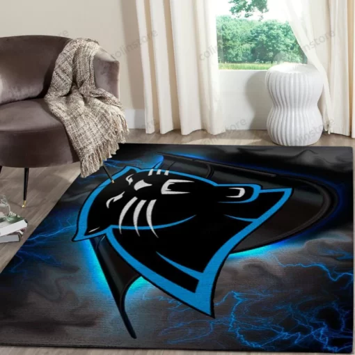 Carolina Panthers Area Rug NFL Football Team Logo Carpet Living Room - Custom Size And Printing