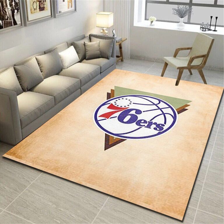 Philadelphia 76Ers Area Rugs, Basketball Team Living Room Carpet – Custom Size And Printing