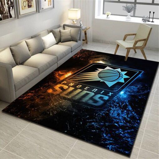 Phoenix Suns Rug - Basketball Team Living Room Carpet, Man Cave Floor Mat - Custom Size And Printing