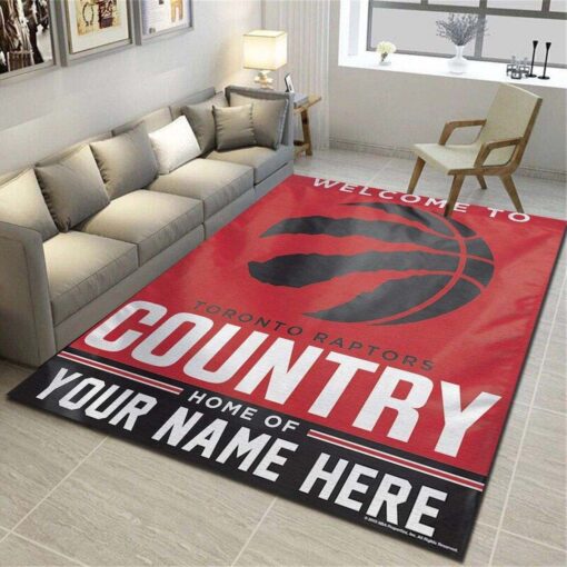Toronto Raptors Personalized Area Rug - Team Living Room Carpet - Custom Size And Printing