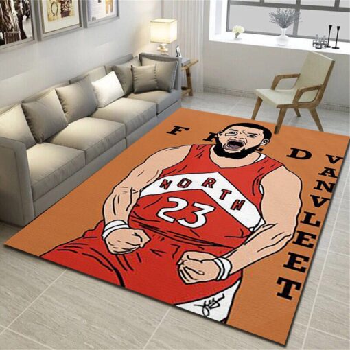 Toronto Raptors Logo Area Rug - Basketball Team Living Room Bedroom Carpet, Sports Floor Mat - Custom Size And Printing