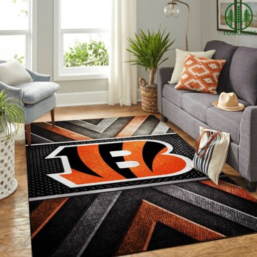 Cincinnati Bengals Nfl Logo Carpet Rug - Custom Size And Printing