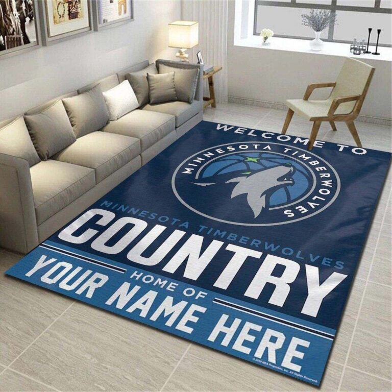 Minnesota Timberwolves Personalized Rug – Team Living Room Bedroom Carpet – Custom Size And Printing