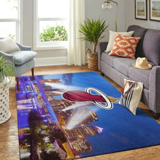 Miami Heat Living Room Area Rug - Custom Size And Printing