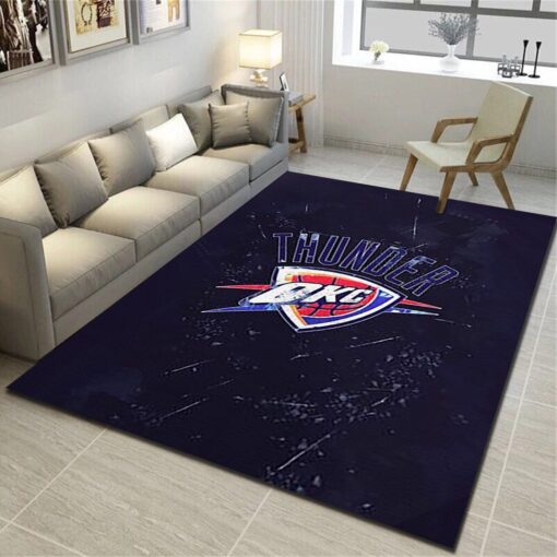 Oklahoma City Thunder Area Rugs, Basketball Team Living Room Carpet - Custom Size And Printing
