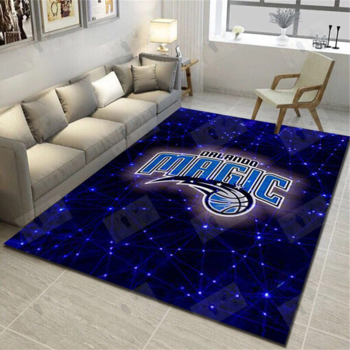 Orlando Magic Area Rug - Basketball Team Living Room Carpet, Sports Floor Decor - Custom Size And Printing