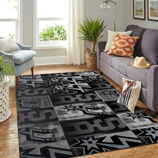 San Antonio Spurs Living Room Area Rug - Custom Size And Printing