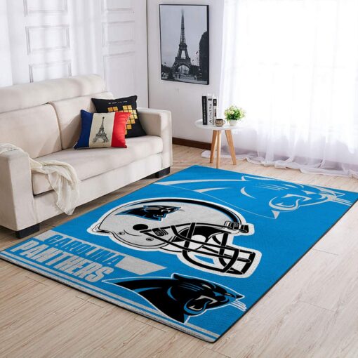 Carolina Panthers NFL Team Logo Helmet Nice Gift Home Decor Area Rug Custom Size And Printing