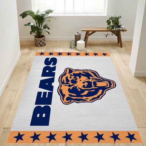 Chicago Bears Retro Nfl Logo Area Rug For Gift Living Room Rug Home Us Decor - Custom Size And Printing