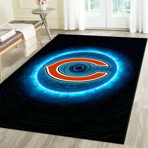Chicago Bears Area Rug - Football Team Living Room Carpet - Custom Size And Printing