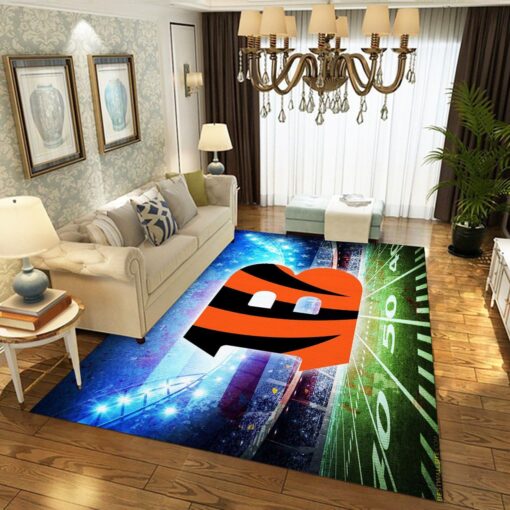 Cincinnati Bengals Nfl Area Rug Bedroom Rug Rectangle Rug Gift Us Decor - Custom Size And Printing