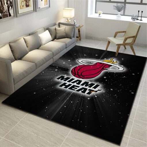 Miami Heat Rug - Basketball Team Living Room Bedroom Carpet - Custom Size And Printing