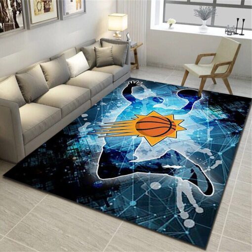 Phoenix Suns Area Rugs, Basketball Team Living Room Carpet - Custom Size And Printing