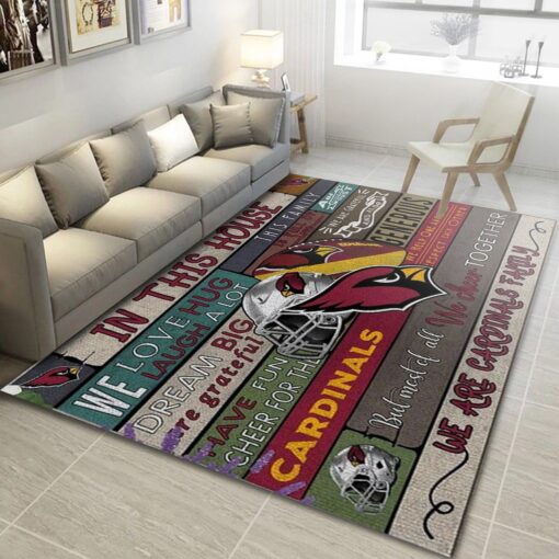 Arizona Cardinals NFL Living Room Rug Nfl Rug Home Decor - Custom Size And Printing