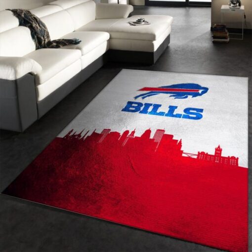 Buffalo Bills Skyline NFL Area Rug Carpet, Kitchen Rug Home Us Decor Custom Size And Printing