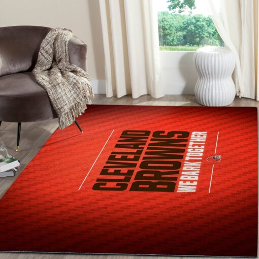 Cleveland Browns Nfl Football Team Logo Area Rug - Custom Size And Printing