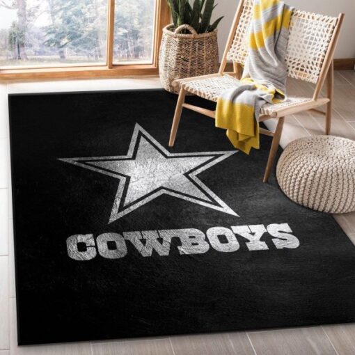 Dallas Cowboys Silver Nfl Area Rug For Christmas, Kitchen Rug - Family Gift Us Decor - Custom Size And Printing