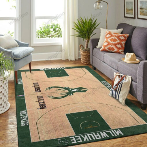 Milwaukee Bucks Living Room Area Rug - Custom Size And Printing