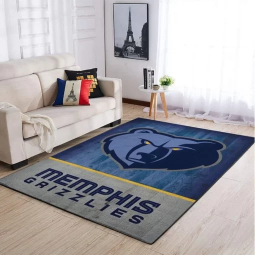 Memphis Grizzlies Nba Team Logo Style Nice Gift Home Decor Rectangle Area Rug - Custom Size And Printing