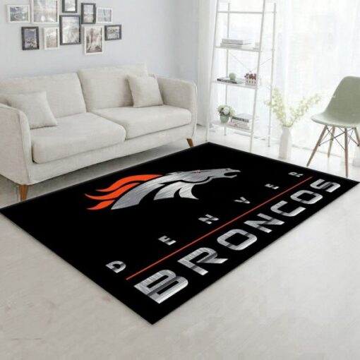 Denver Broncos Imperial Chrome Rug Nfl Area Rug Carpet - Custom Size And Printing