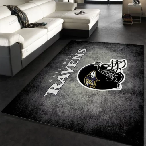 Baltimore Ravens Imperial Distressed Rug NFL Area Rug - Custom Size And Printing