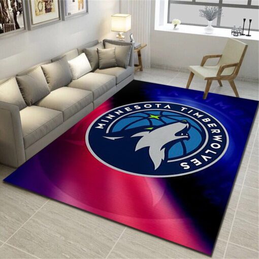 Minnesota Timberwolves Area Rug - Basketball Team Living Room Carpet - Custom Size And Printing