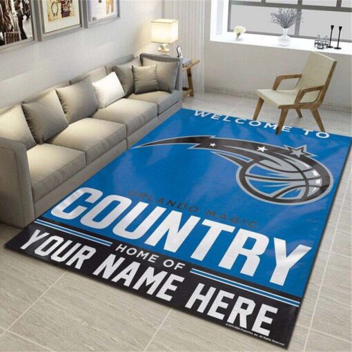 Orlando Magic Personalized Area Rug - Team Living Room Bedroom Carpet - Custom Size And Printing