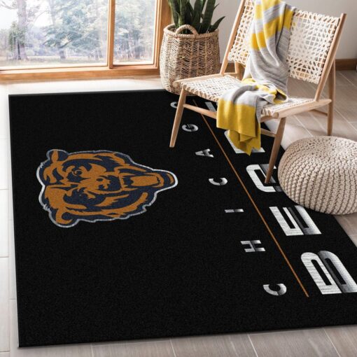 Chicago Bears Imperial Chrome Rug Nfl Area Rug For Christmas - Custom Size And Printing