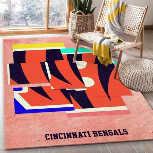 Cincinnati Bengals Nfl Area Rug Bedroom Rug Us Gift Decor - Custom Size And Printing