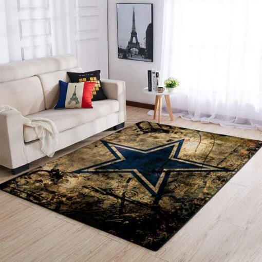 Dallas Cowboys Area Rug Nfl Football Floor Decor - Custom Size And Printing