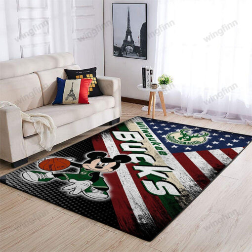 Milwaukee Bucks Living Room Area Rug - Custom Size And Printing