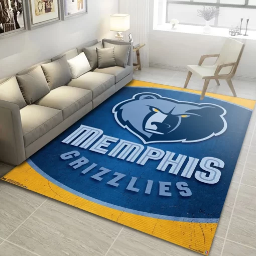 Memphis Grizzlies Nba Team Logos Area Rug - Custom Size And Printing