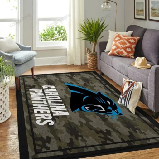 Camo Camouflage Carolina Panthers NFL Limited Edition Rug Carpet Room - Custom Size And Printing