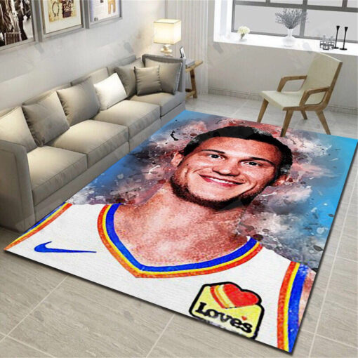 Oklahoma City Thunder Logo Area Rug - Basketball Team Living Room Bedroom Carpet - Custom Size And Printing